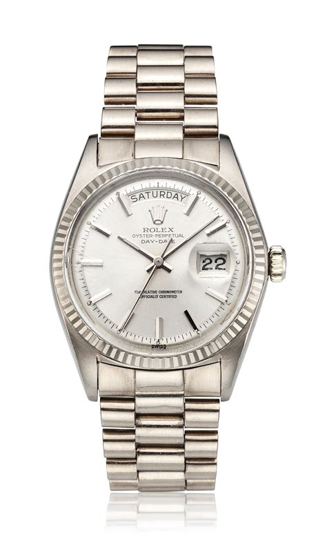 rolex day date rainbow white gold|Rolex 18k white gold vintage.